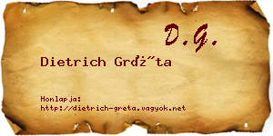 Dietrich Gréta névjegykártya